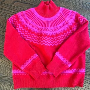 Ann Taylor fair isle mockneck sweater size M